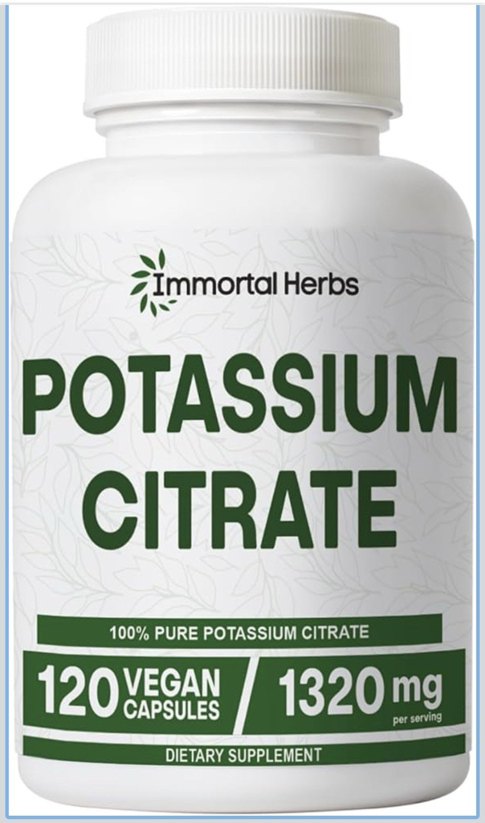 Immortal Herbs Potassium Citrate 120 Vegan Capsules EXP 11/2027