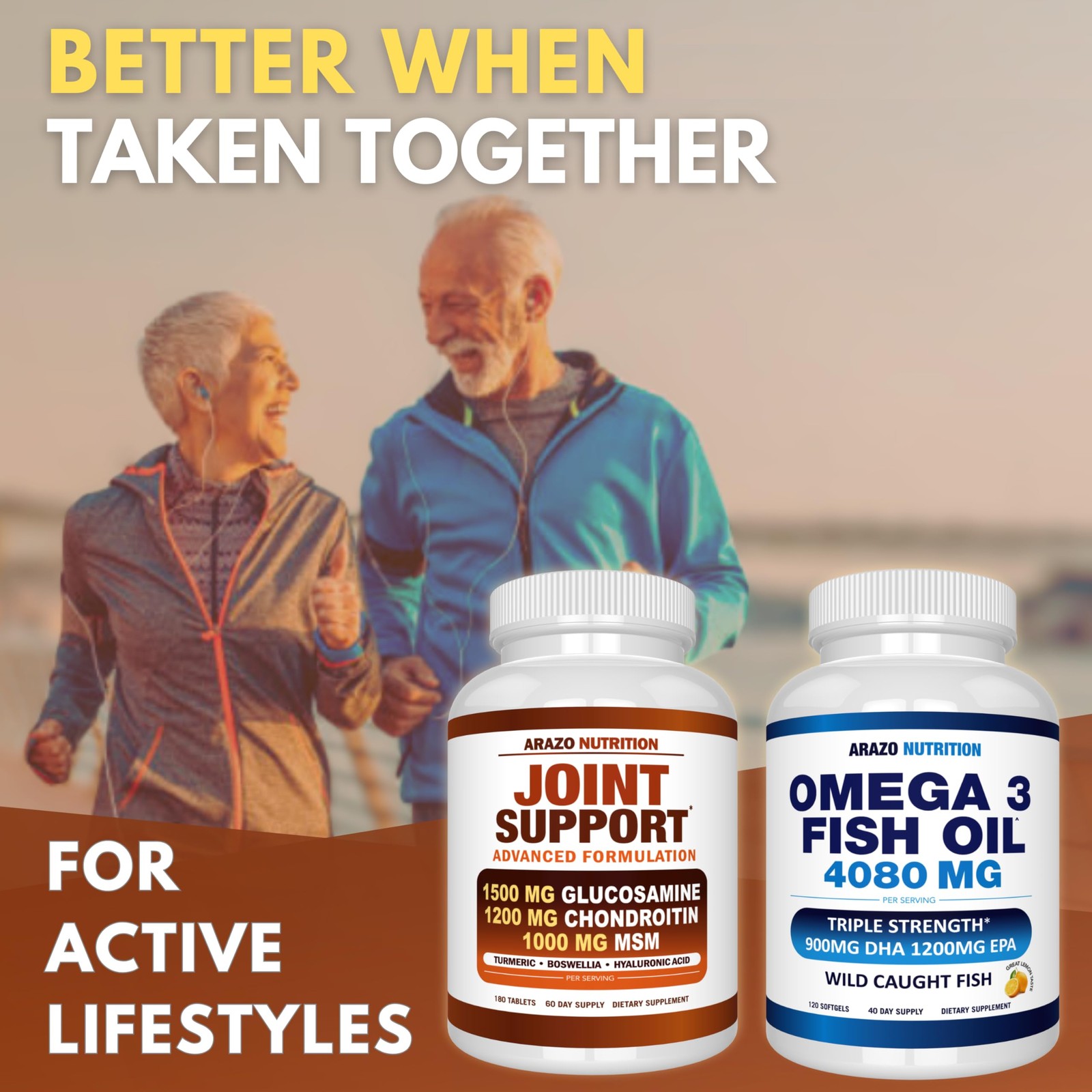 Arazo Nutrition Glucosamine Chondroitin Turmeric MSM Boswellia Joint Support