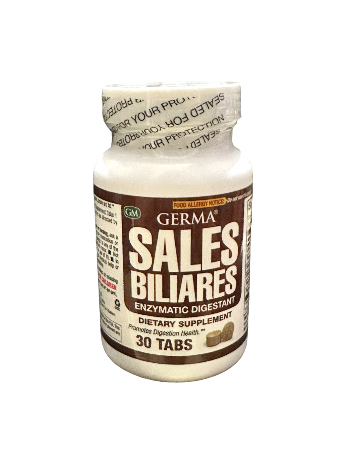 Germa Sales Biliares Ox Bile Enzymatic Digestant 30 Tablets. Pack of 3