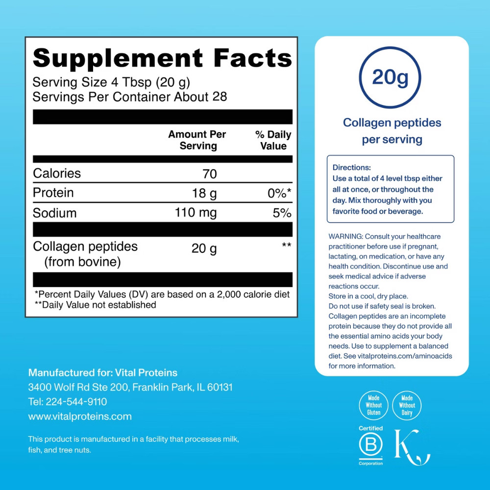 Vital Proteins Collagen Peptides Supplement Powder