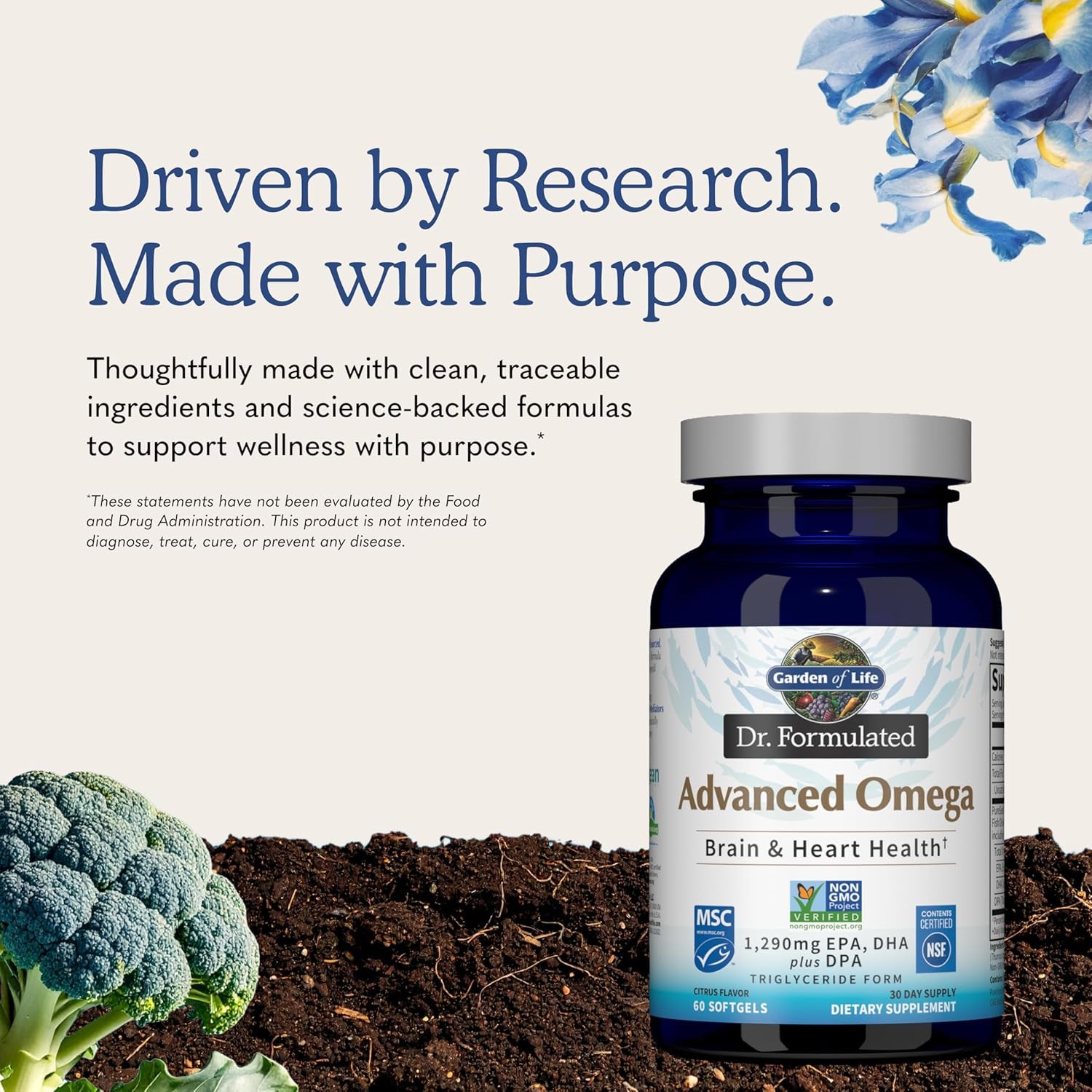 Garden of Life Dr. Formulated Advanced Omega Fish Oil – Lemon, 1,290mg EPA, DHA