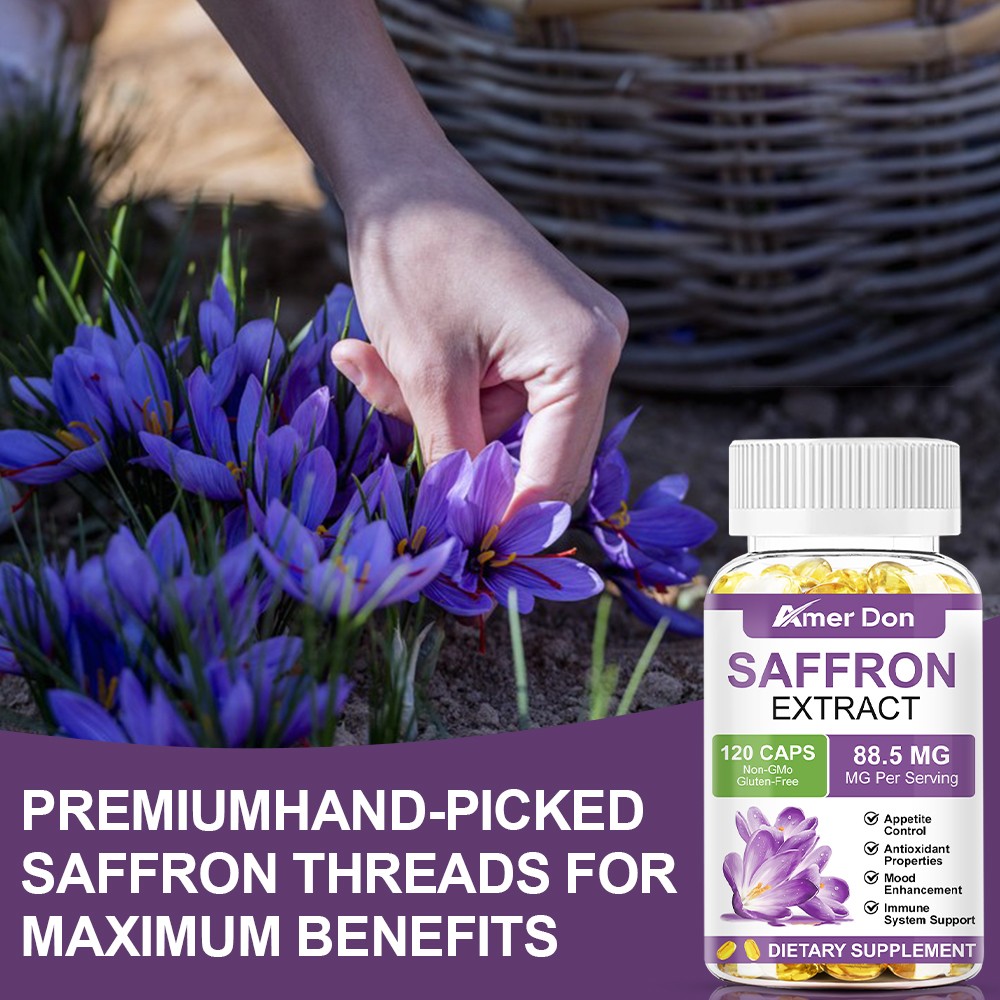 Saffron Extract 120 Capsules – 88.5mg Stress Relief & Mood Support Antioxidant