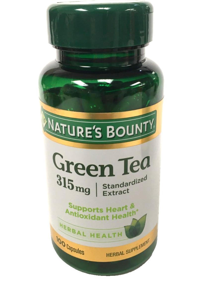 Nature’s Bounty Green Tea Extract 315 mg Capsules 100 Count Exp 03/2028, 3 Pack