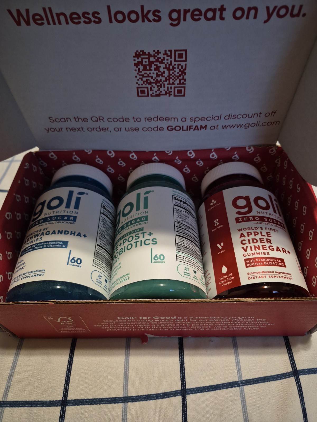 3 Bottles Goli Zero Sugar Best Seller Trio Set Gummies, 60 Counts Per Bottle