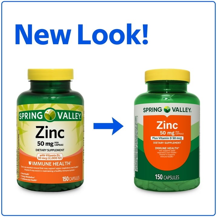 Spring Valley Zinc with Vitamin D 50 mg Immune Health 150 Count