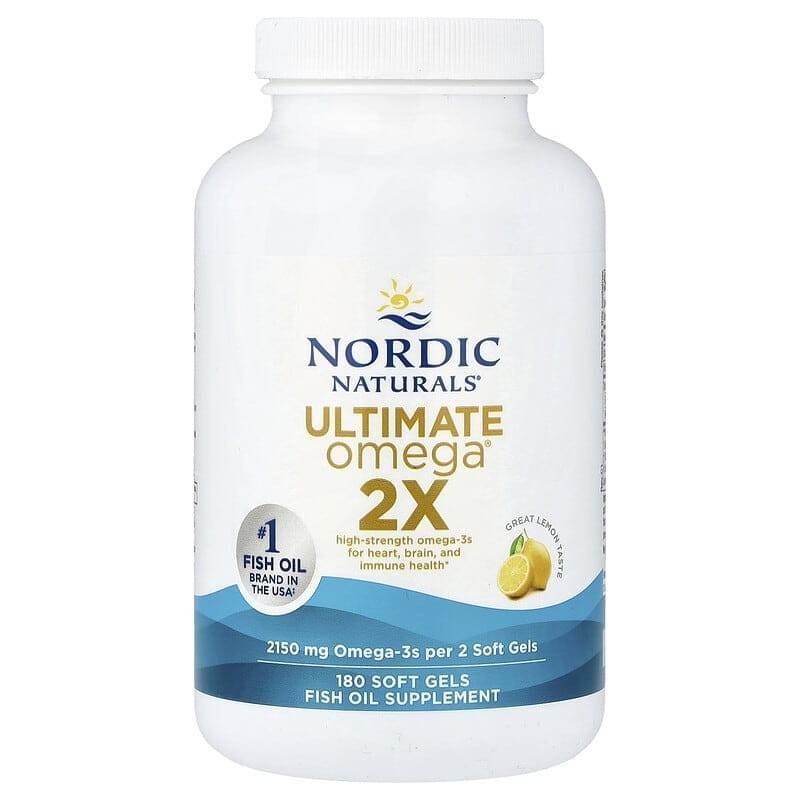 NORDIC naturals ultimate-omega 2X- New Lemon Fish Oil-180 soft gels-Fat Shipping