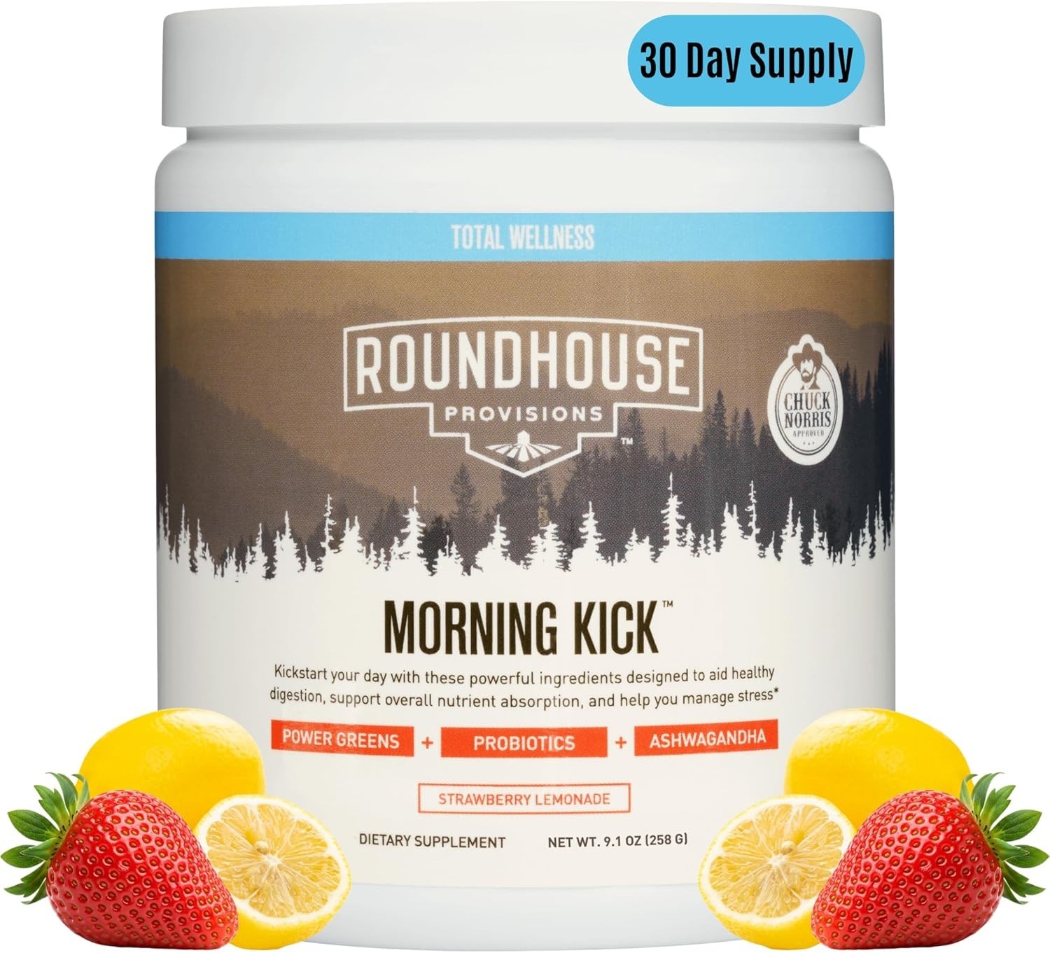 Roundhouse Provisions Morning Kick Powder Strawberry Lemonade 9.1 OZ