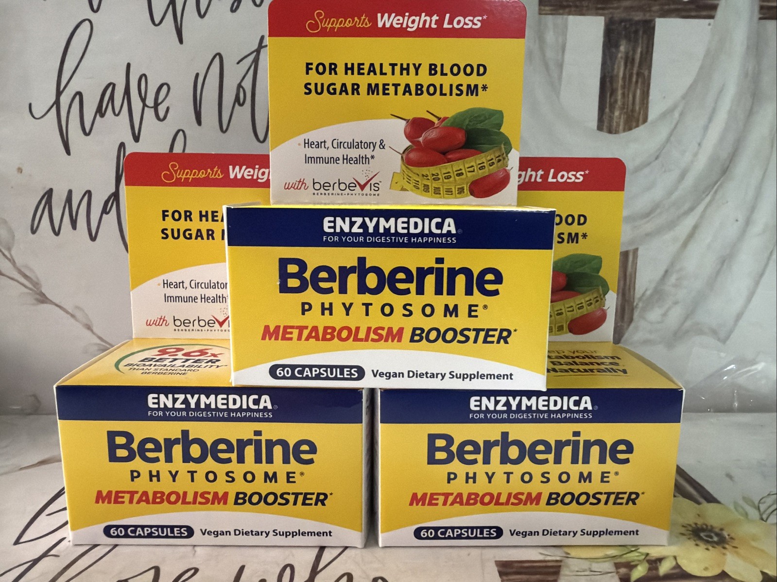 ENZYMEDICA Berberine PHYTOSEME METABOLISM BOOSTER 60 CAPS 2Pk Exp:10/26