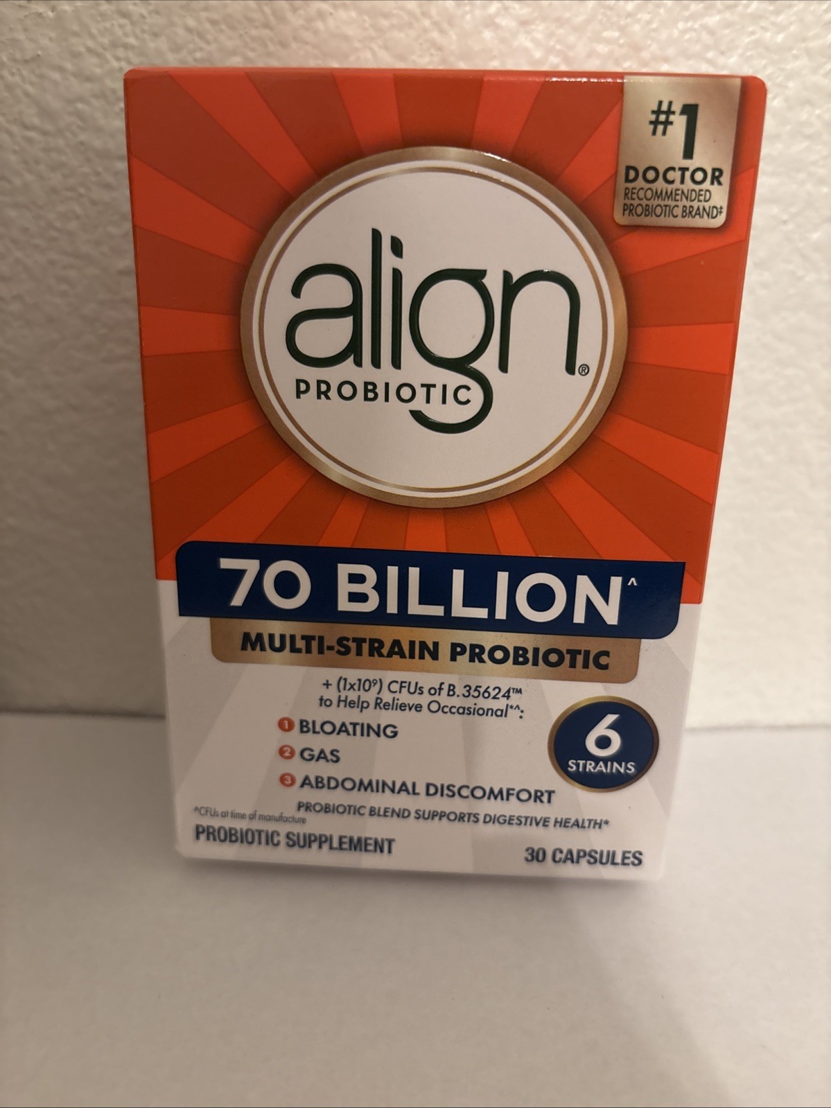 Align Probiotic 70 Billion CFU Probiotics 30 Capsules Exp 12/2027