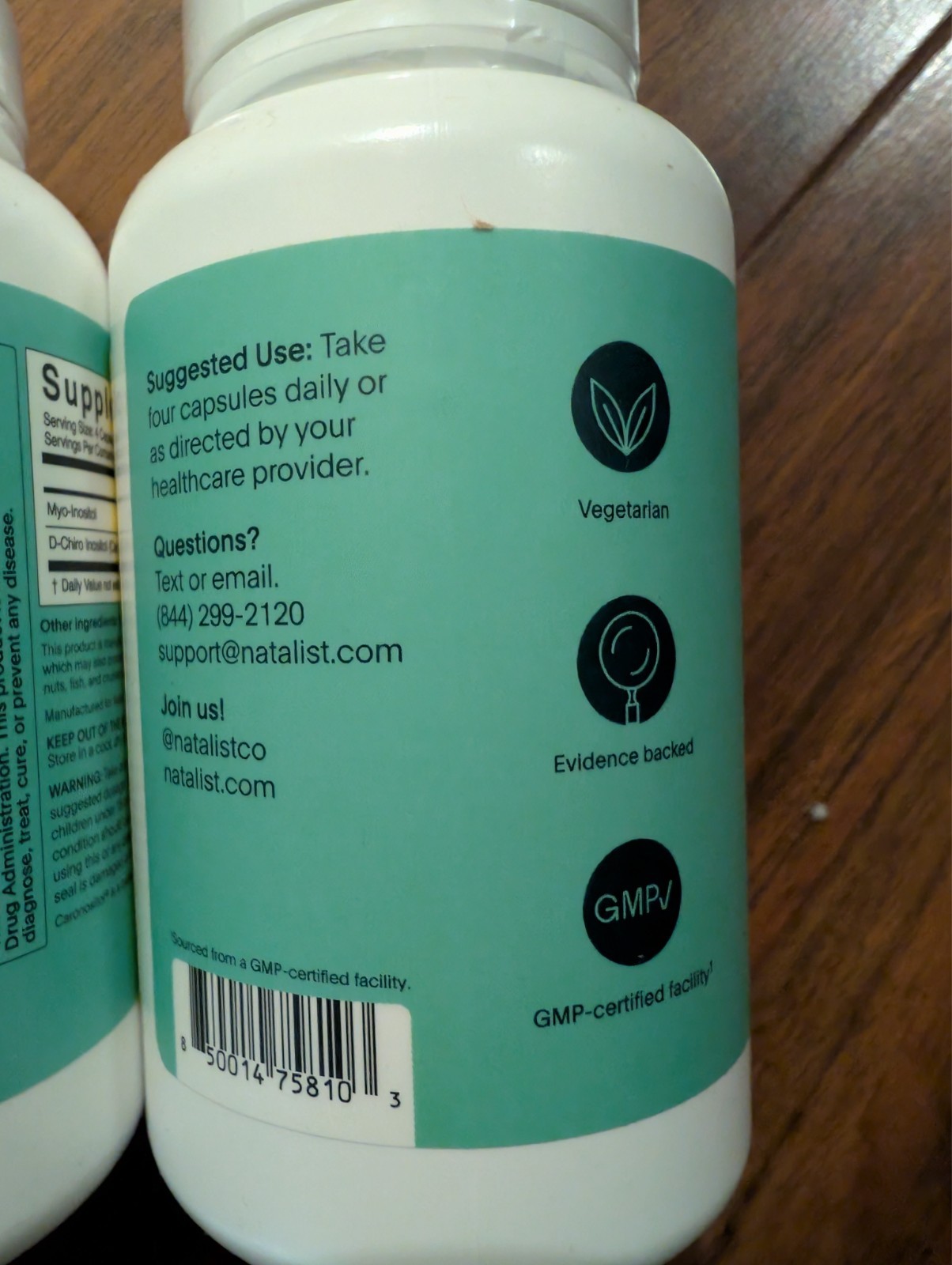 Natalist inositol capsules 120 caps/bottle expiration date 07-2026