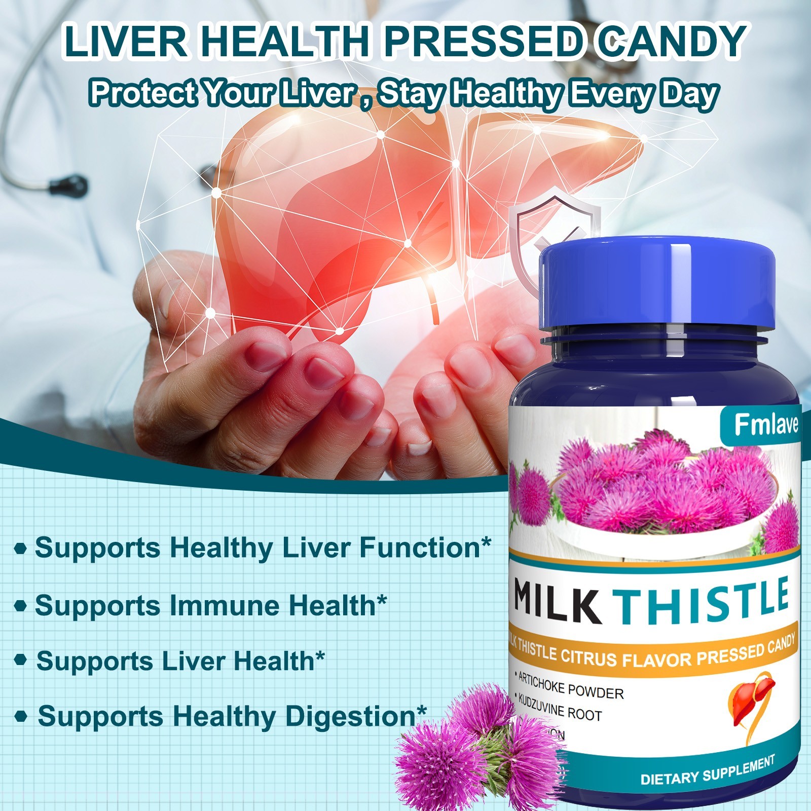 Liver Cleanse Detox Repair Formula w/Turmeric, Milk Thistle, Dandelion Artichoke