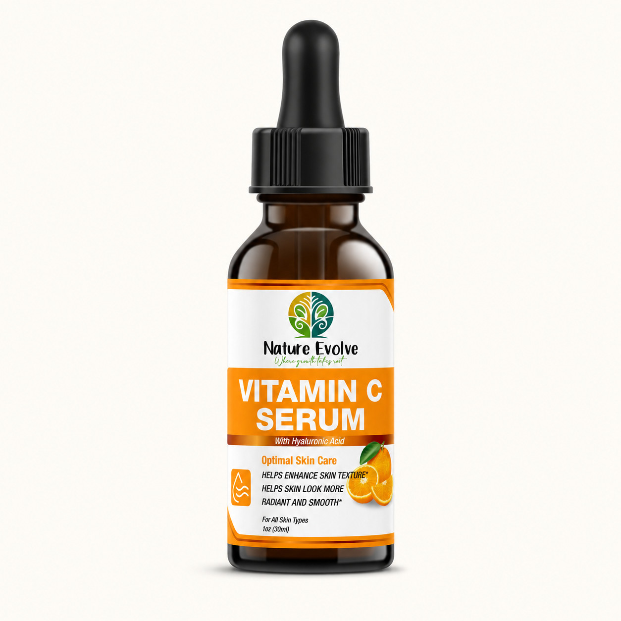 Nature Evolve Vitamin C Serum with Hyaluronic Acid – 1 fl oz (30 ml)