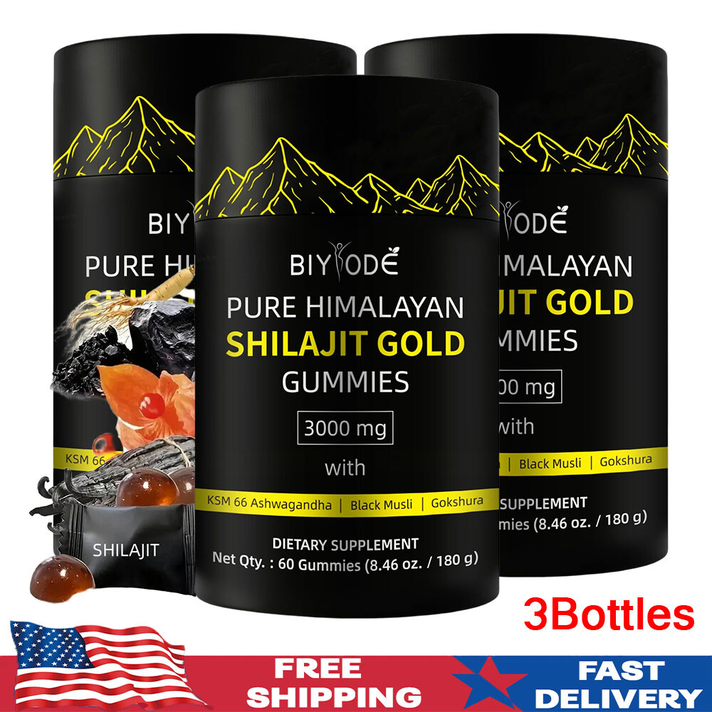 Himalayan Shilajit GOLD Gummies, Organic, Extremely Potent 3000 milligrams, Fulv