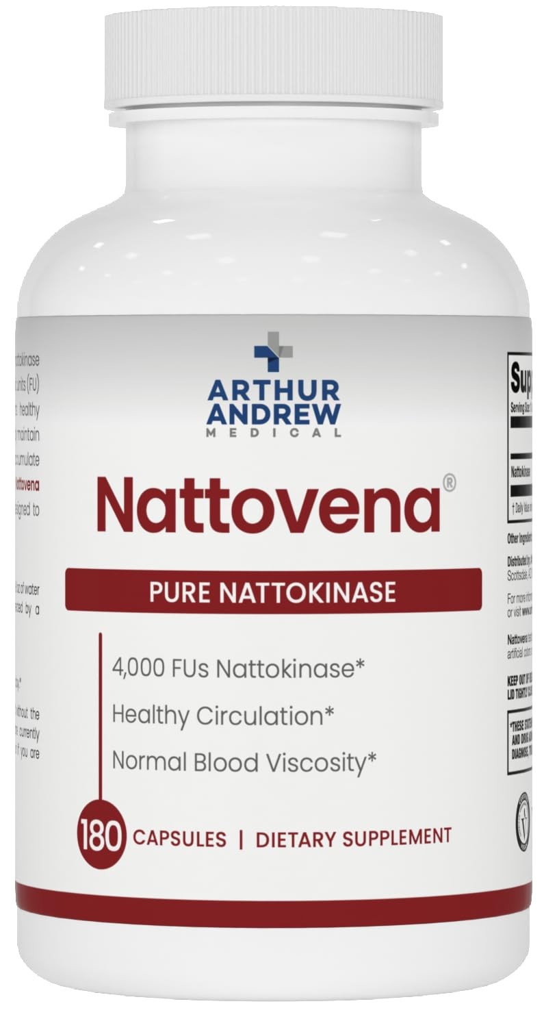 Nattokinase Supplement Pure Double Strength 4,000 FUs per Capsule 180 Count