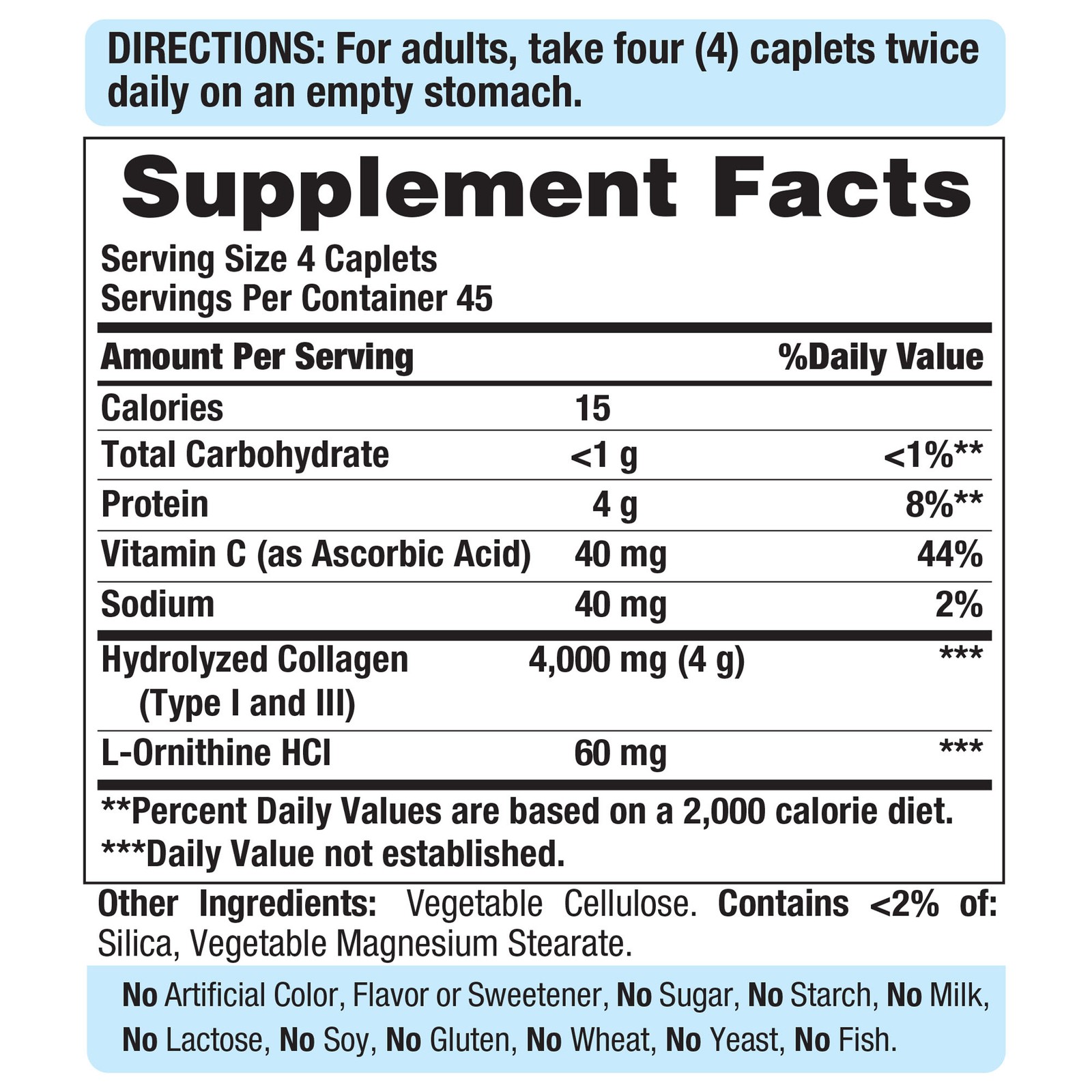 Puritan’s Pride Hydrolyzed Collagen 1000 mg – 180 Caplets