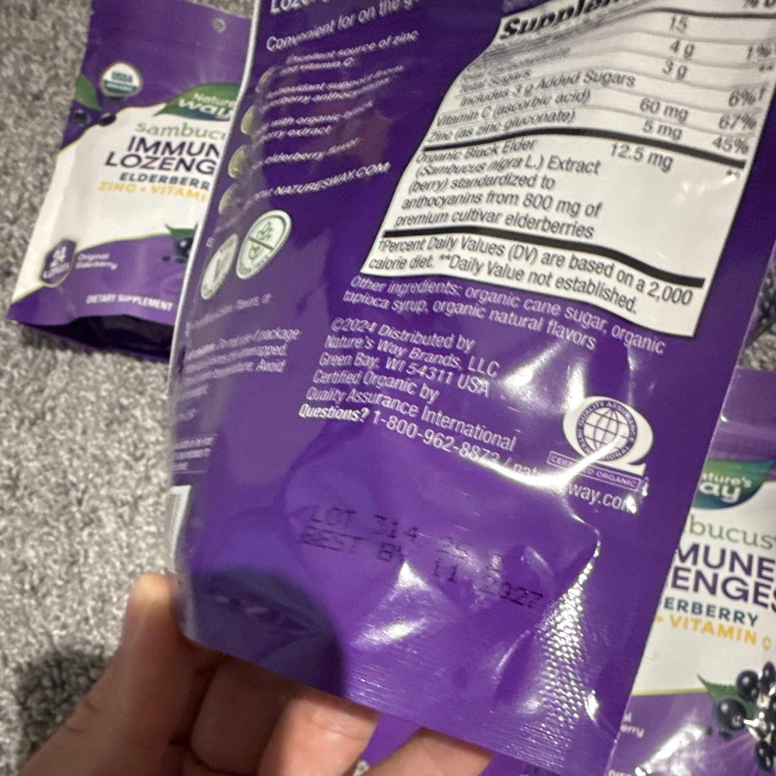 Nature’s Way Sambucus Immune Elderberry + Zinc + Vitamin C Lozenges 24ct