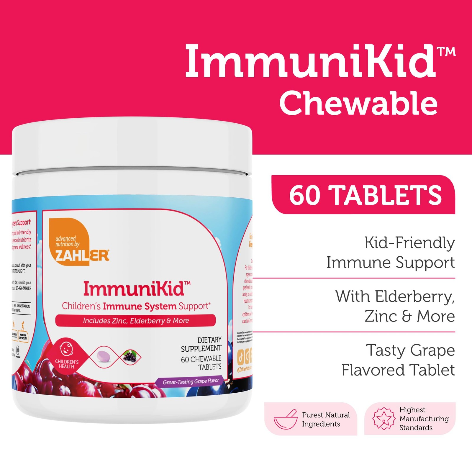 Zahler Kids Immune Support Supplement Elderberry Zinc And Vitamin C D3 A –