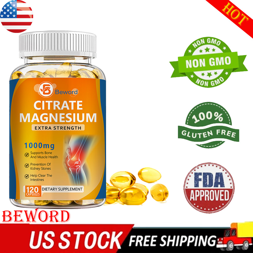 Magnesium Citrate 1000mg Capsules Super Strong Effective Capsules 120 Softgels