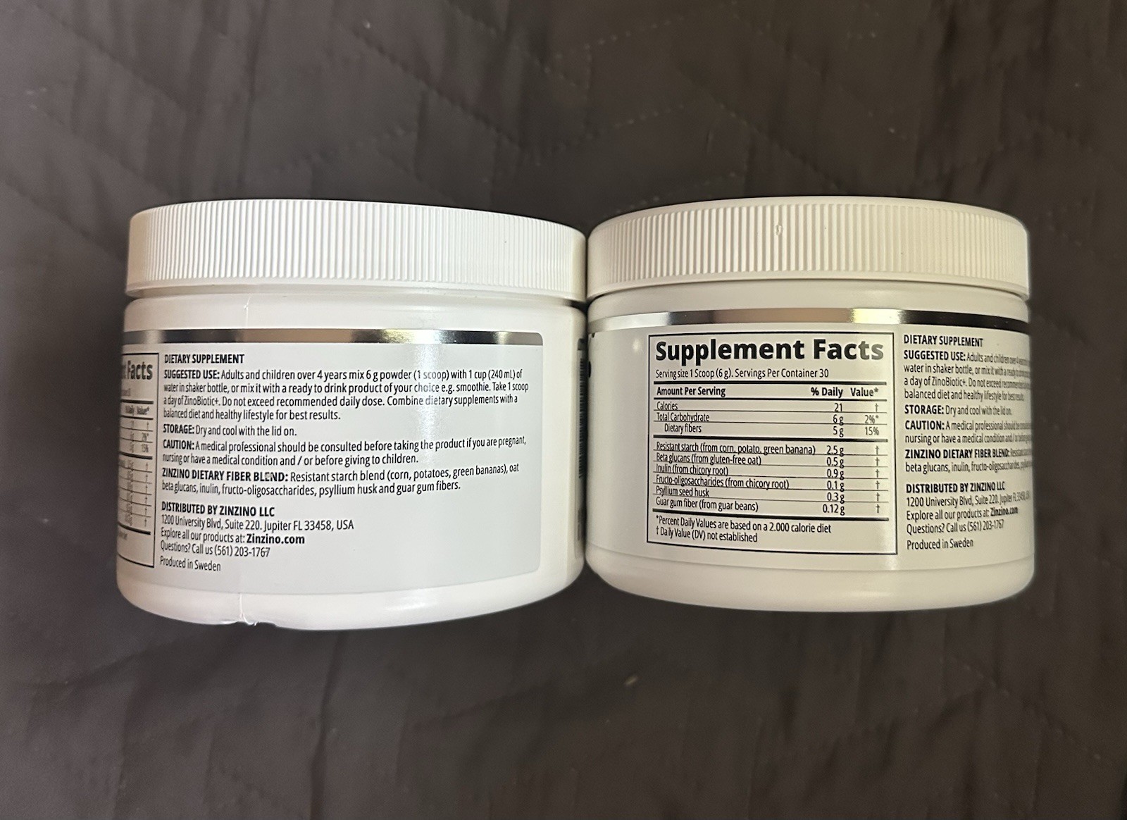 Zinzino ZinoBiotic+ Fiber Blend Gut Health Supplement 8 Fibers Gluten-Free 180g