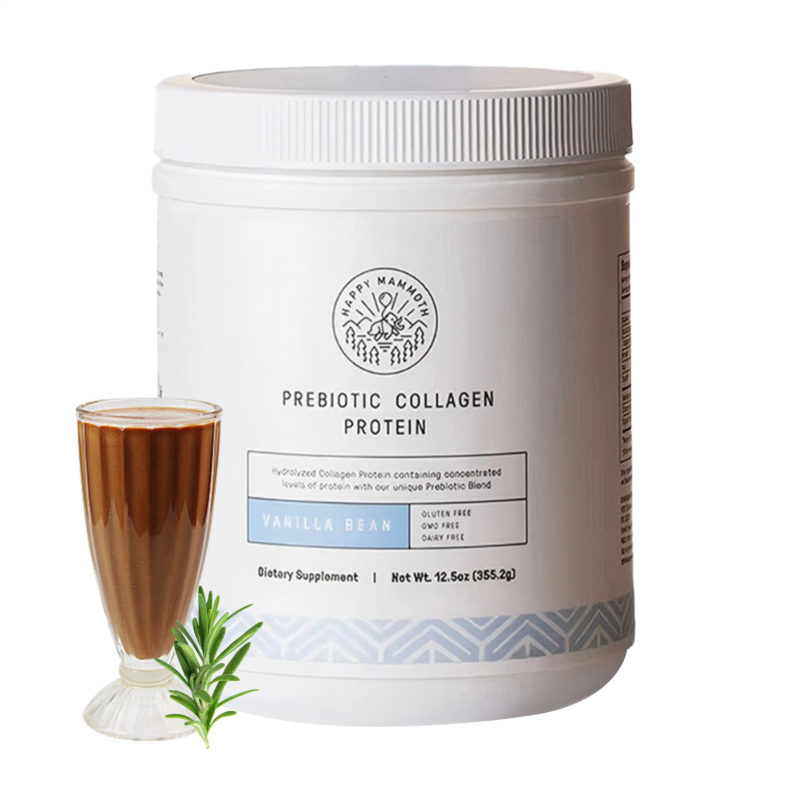 Mammoth Happy Prebiotic Collagen Protein Vanilla Bean 360g FREE Shipping
