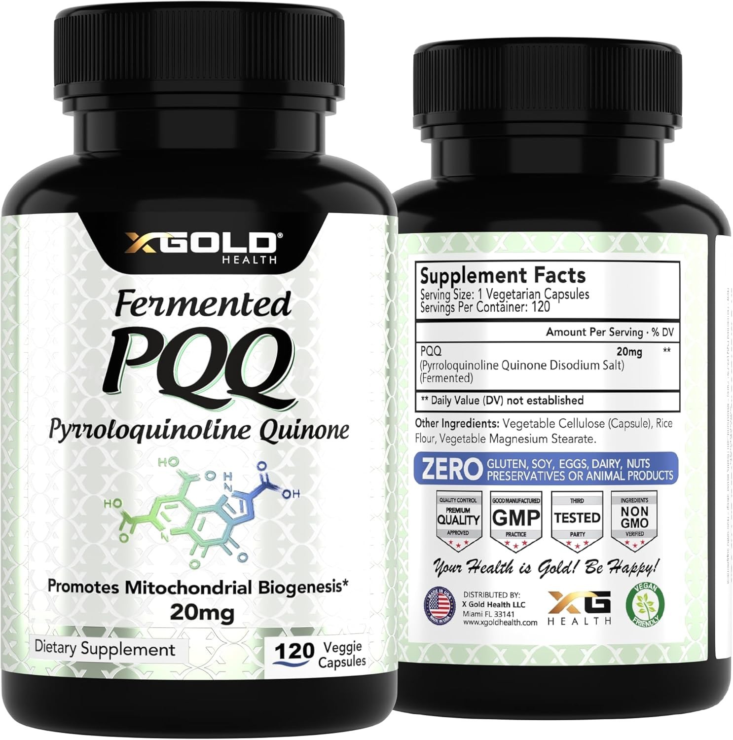 Gluten-Free PQQ 20mg Capsules – Boost Mitochondrial Health in 120 Easy Pills
