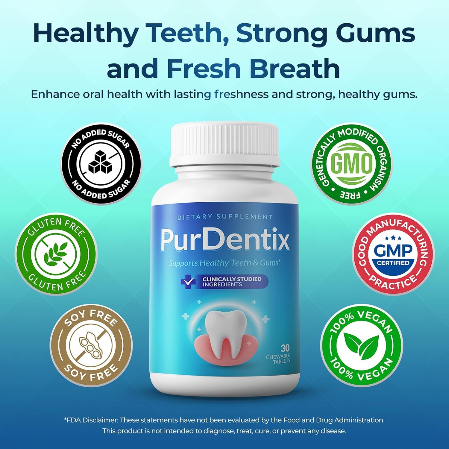 Oral Health Probiotic Chewable Tablets – Supports dental health and fresh breath