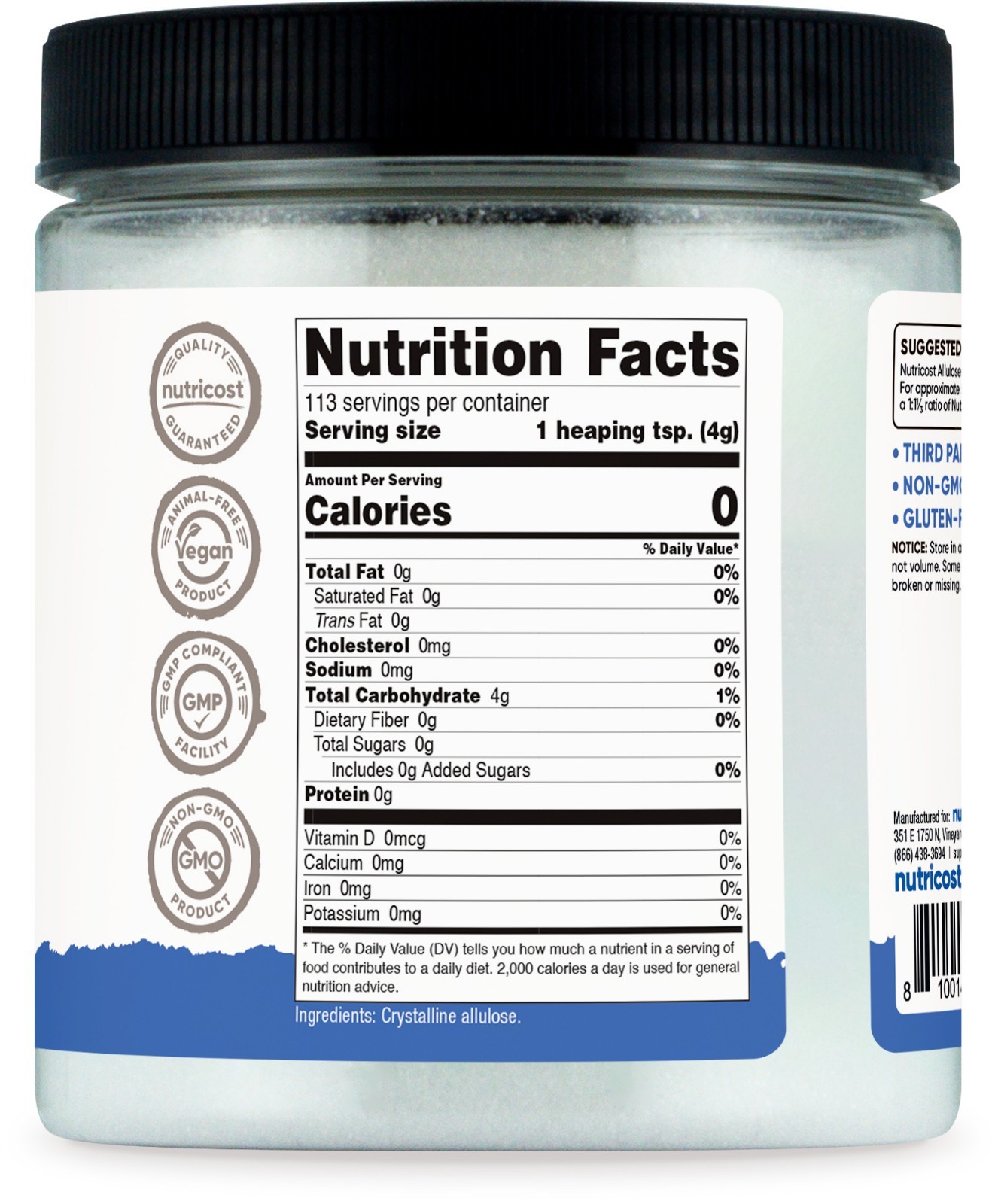 Nutricost Allulose Sweetener (1lb) – KETO Sugar, Natural Sugar Alternative