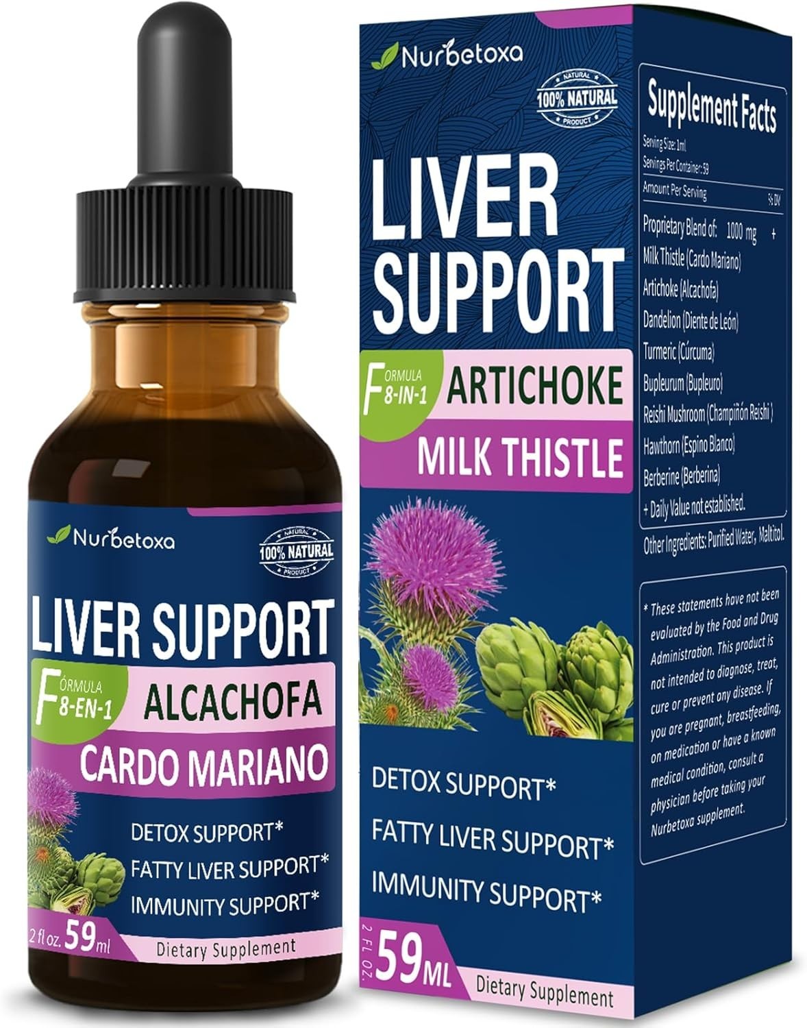 Natural Liver Detox Tincture: 2oz Milk Thistle & Artichoke Extract for Wellness