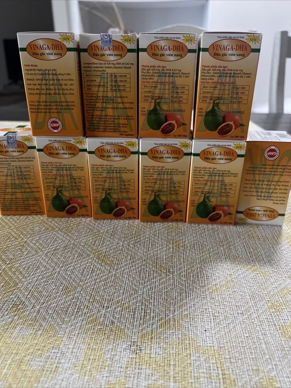 Lot 4 boxes Vinaga DHA Gac Oil Momordian Cochinchinensis Oil (US us Seller)