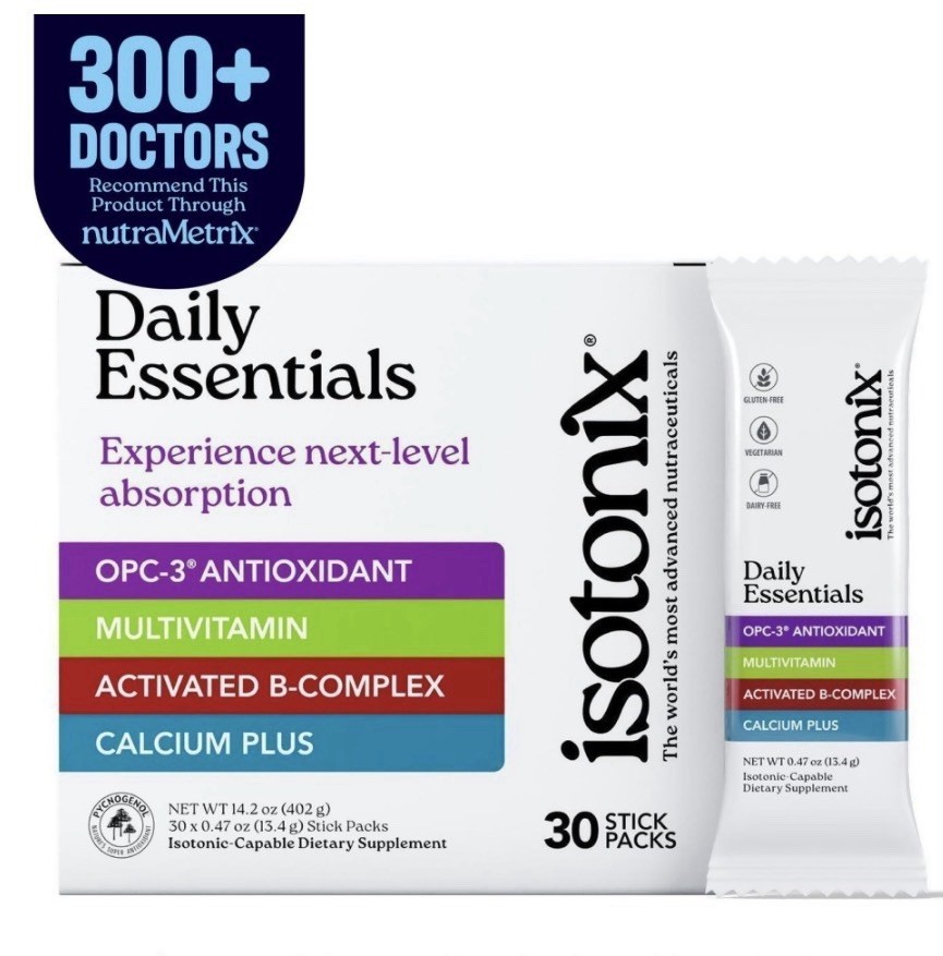 Isotonix Daily Essentials OPC-3 Multivitamin 30 Stick Packs Dairy/Gluten-Free