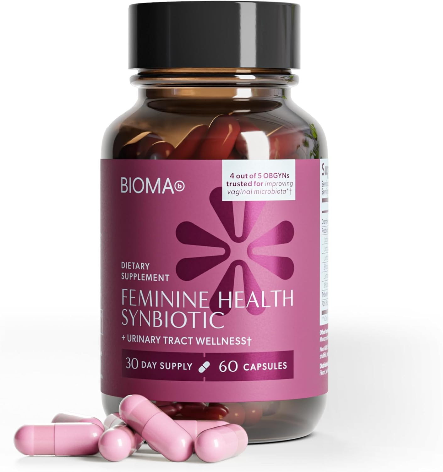 BIOMA Feminine Health Synbiotic Probiotics Cranberry 60 Capsules