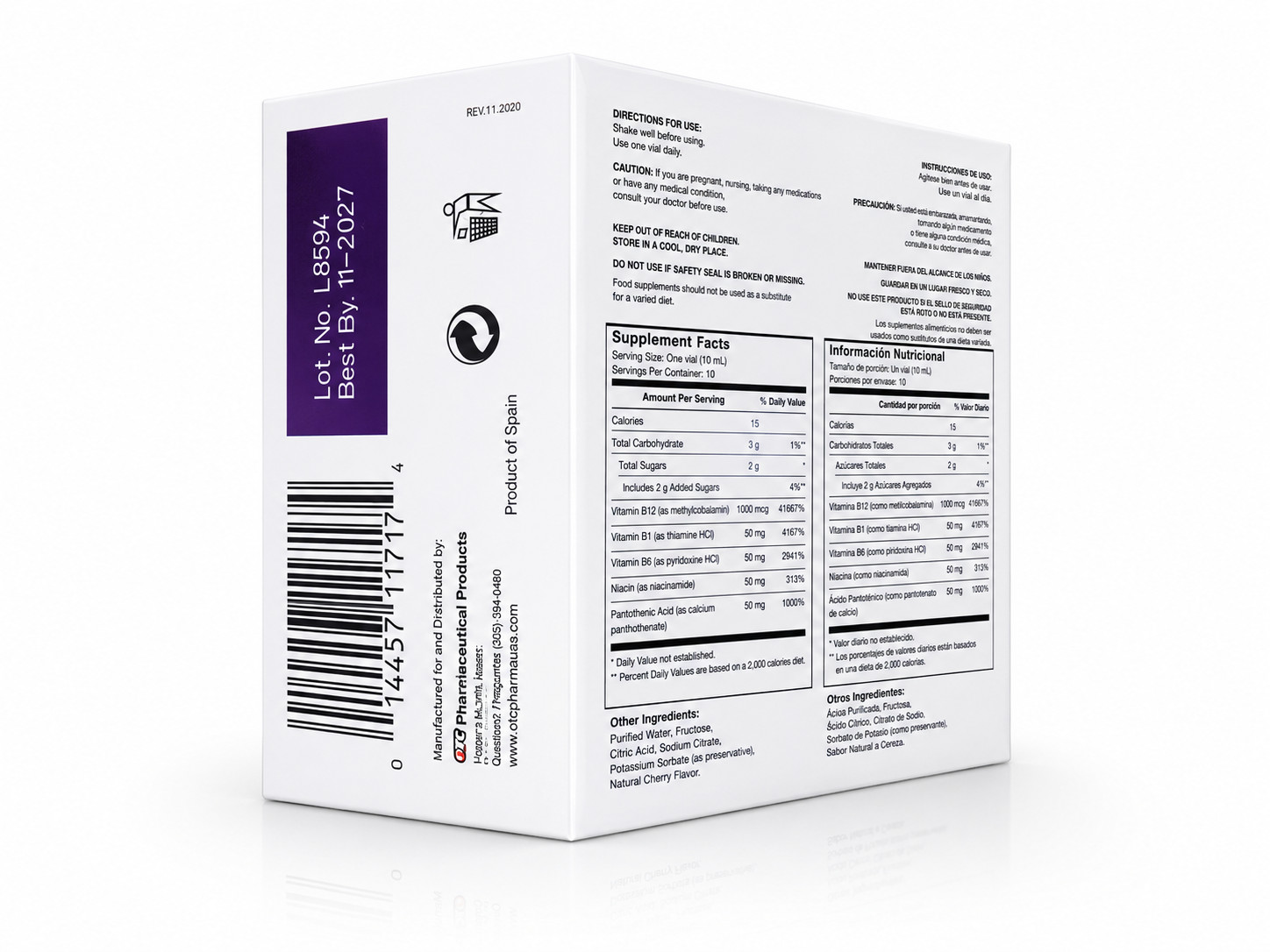 NeuroBion B12 FORTE Liquid B-Complex 10 Drinkable Vials 10mL Methylcobalamin