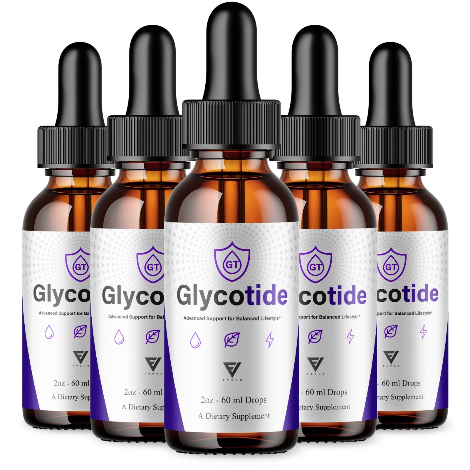 (5 Pack) GlycoTide Advanced Blood Support, Glyco Tide Daily Health Drops (10oz)