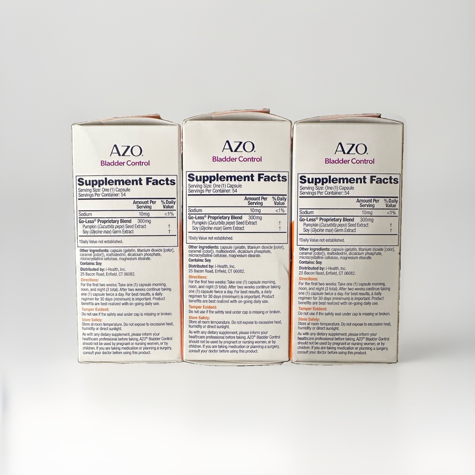 3 Boxes AZO Bladder Control with Go-Less 54 Capsules 07/2027+ ( 162 Total )