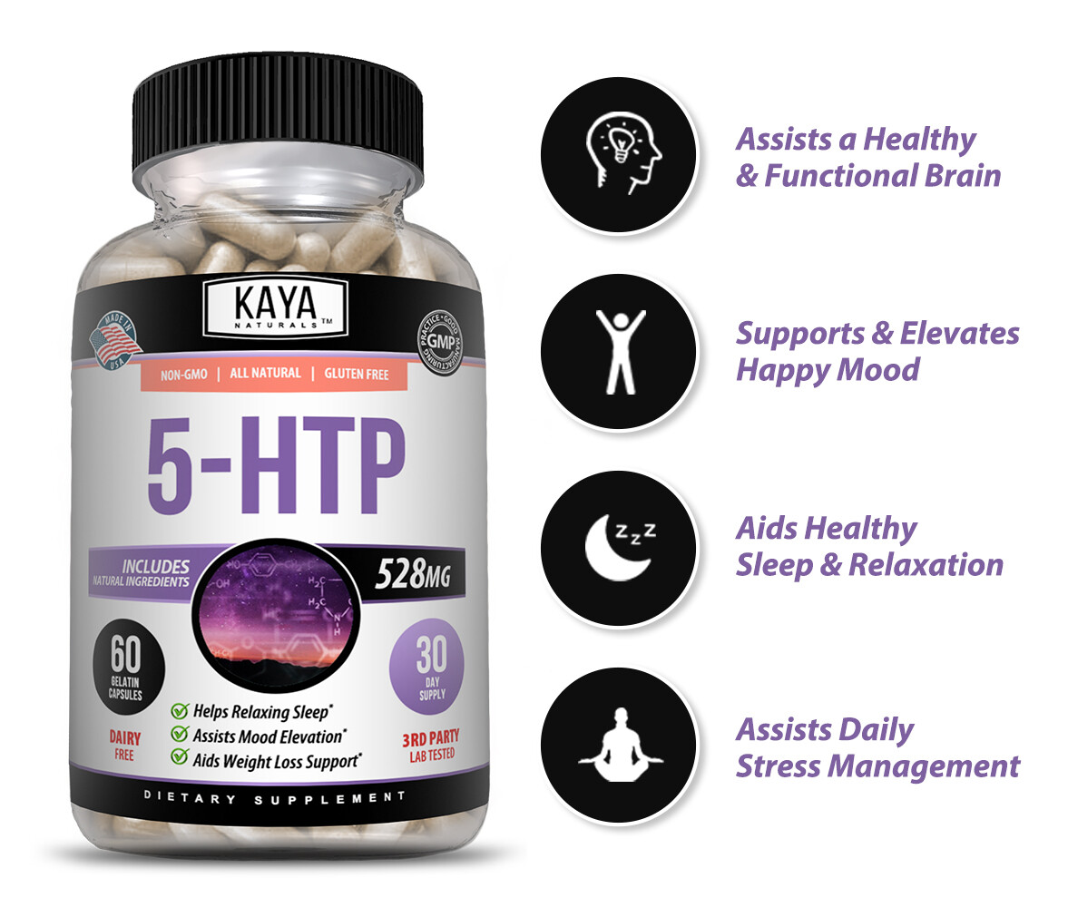 5-HTP 60Ct, Serotonin Support for Sleep and Stress, Supports Weight Loss, 5HTP