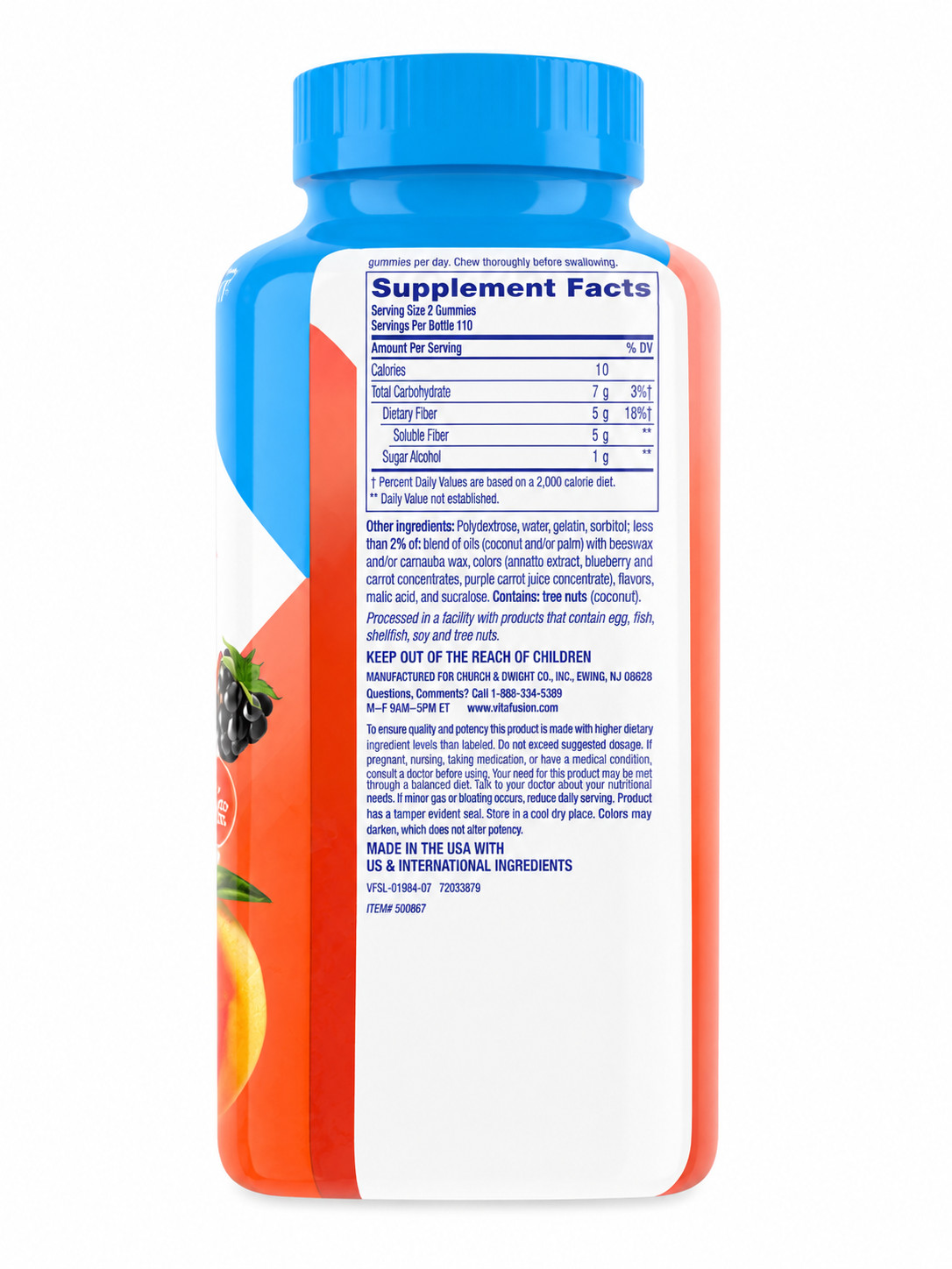 Vitafusion Fiber Well Sugar Free Gummies 220 Ct Digestive Health Fiber