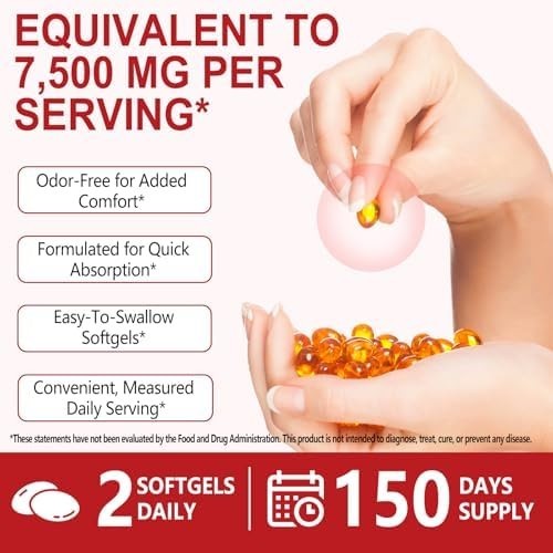 Odorless Garlic 7500Mg per Servings, 300 Softgels | 2 Years Aged Garlic Extra…