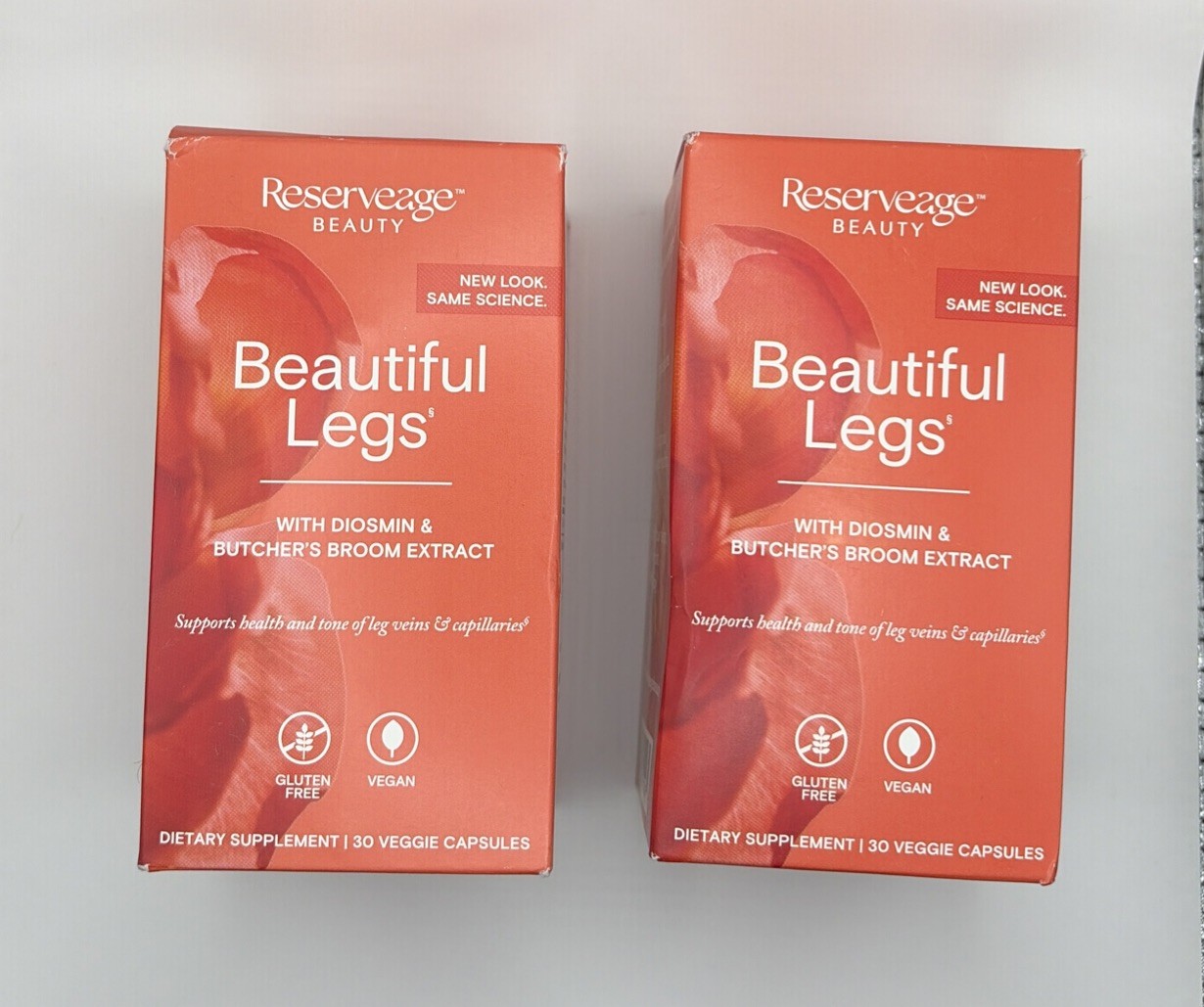 (2) Reserveage Beauty Beautiful Legs 30 Veggie Capsules Exp-08/2026 Free Ship!