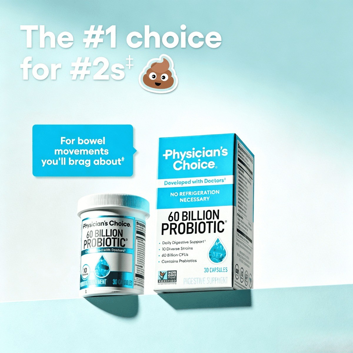 Physician’s Choice 60B Probiotic – Daily Gut & Immune Health, 10 Strains
