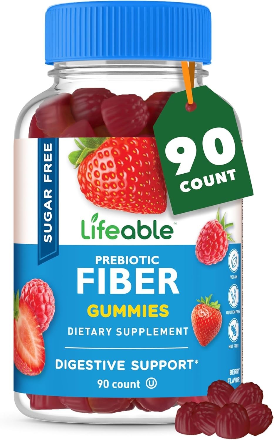 Lifeable Sugar Free Multivitamin with Iron- Great Tasting Gummy – 90 Count