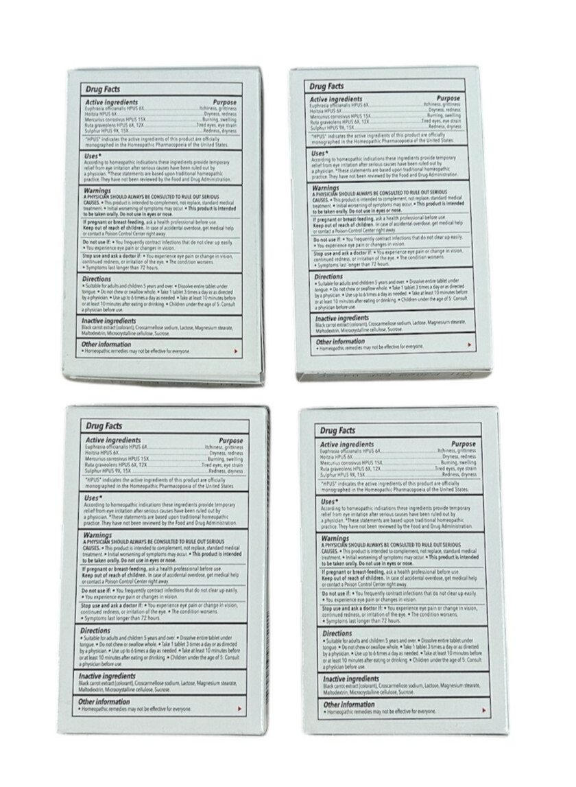 4x TRP Natural Eyes Complete Eye Dry Red Relief Supplement 4x 48 Tablets Exp4/27