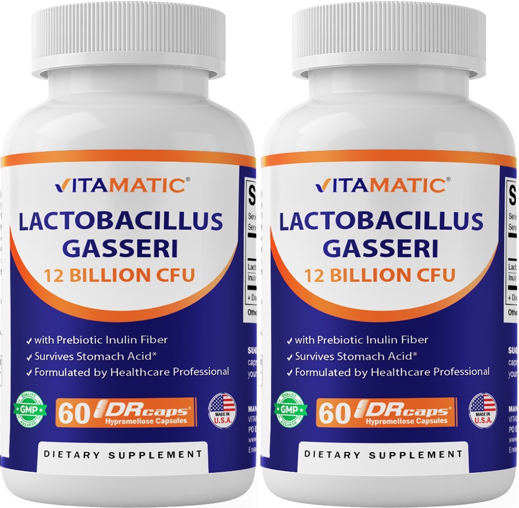 2 Pack Vitamatic Lactobacillus Gasseri – 12 Billion per DR Capsule – 60 Count