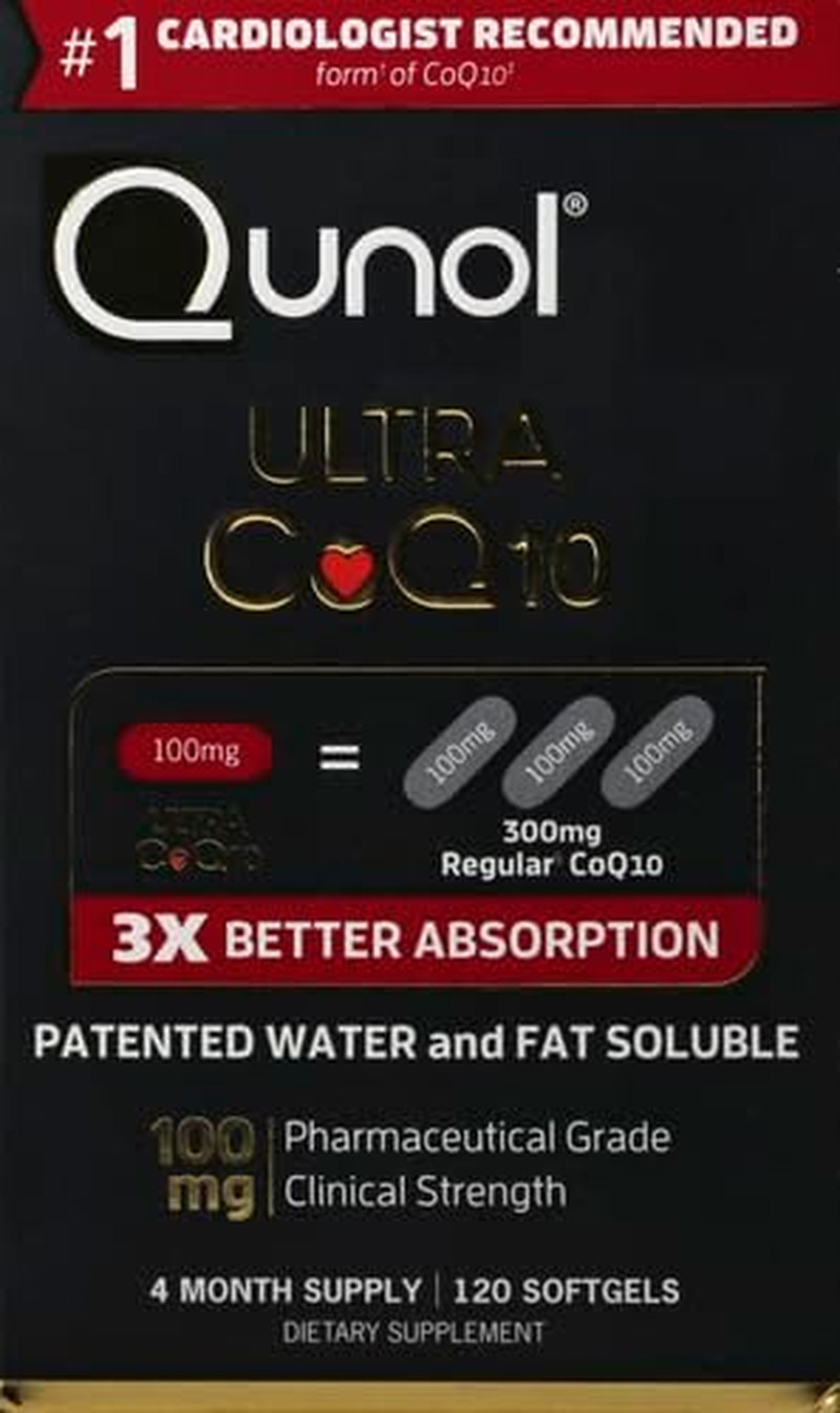 Qunol Ultra Coq10 100Mg, 3X Better Absorption, Patented Water and Fat Soluble Na