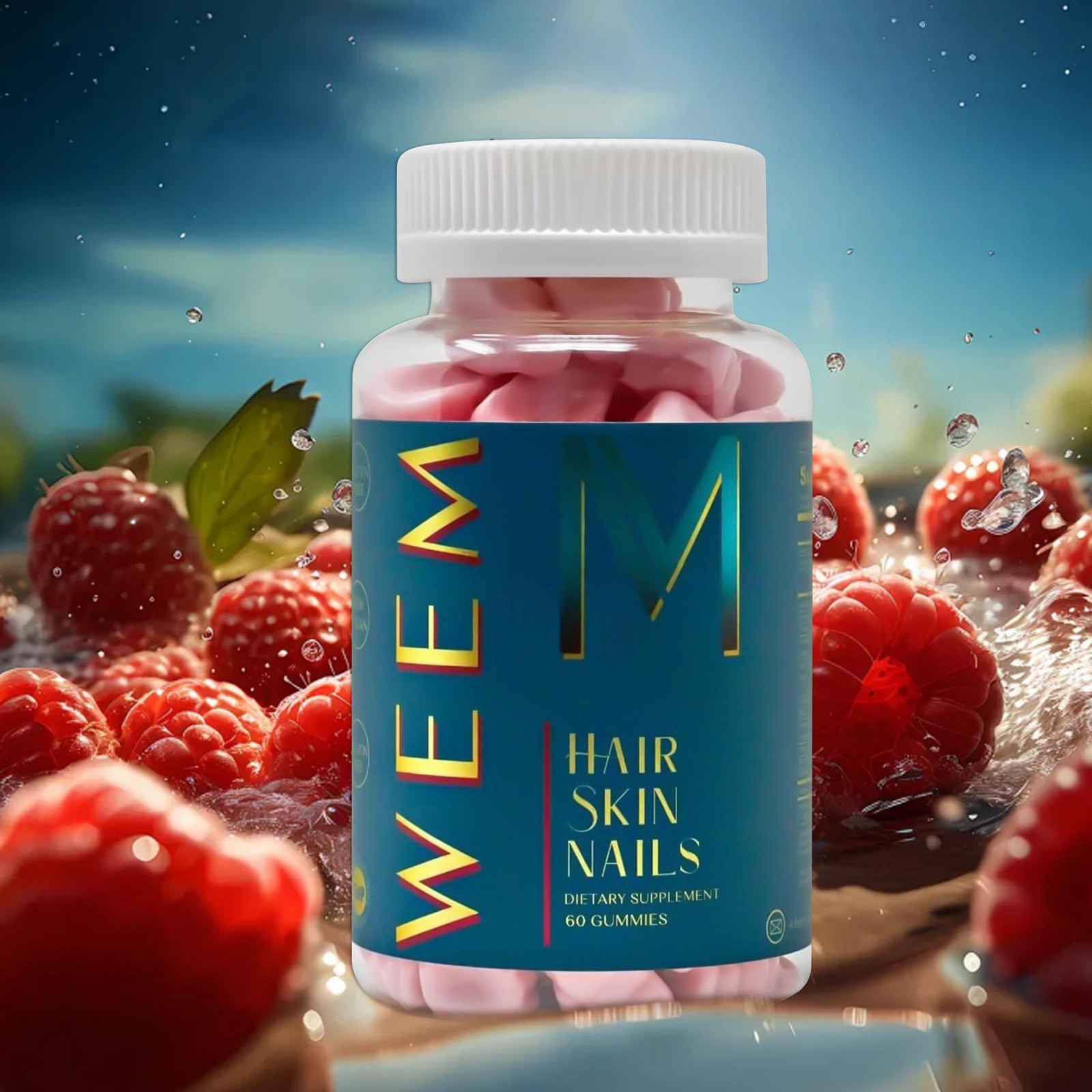 WEEM Hair Skin and Nails Gummies, Vegan biotin Vitamins, Healthy Hair