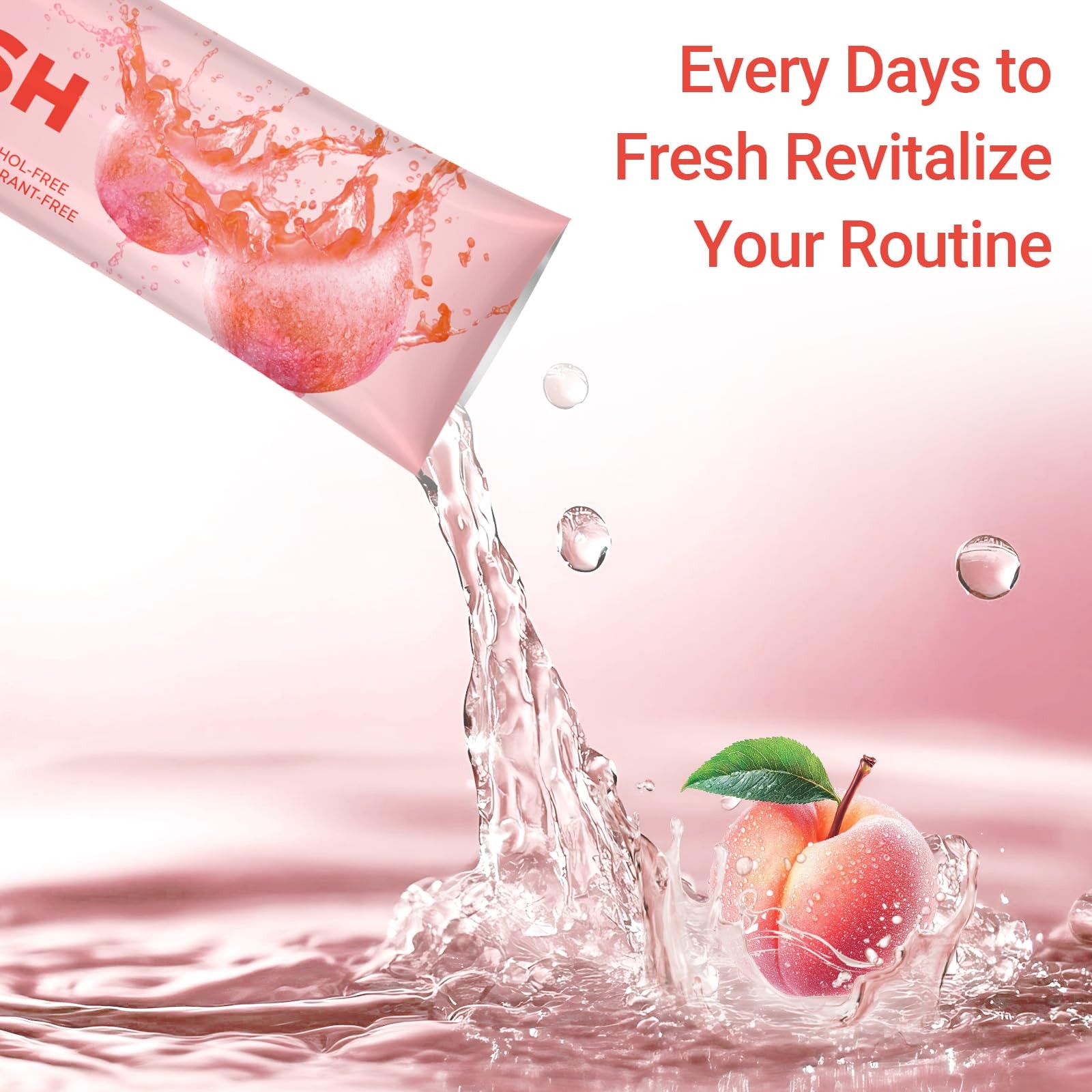 Travel Mouthwash Packets (60 Count) – Alcohol 0.01 Fl Oz (Pack of 60), Peach