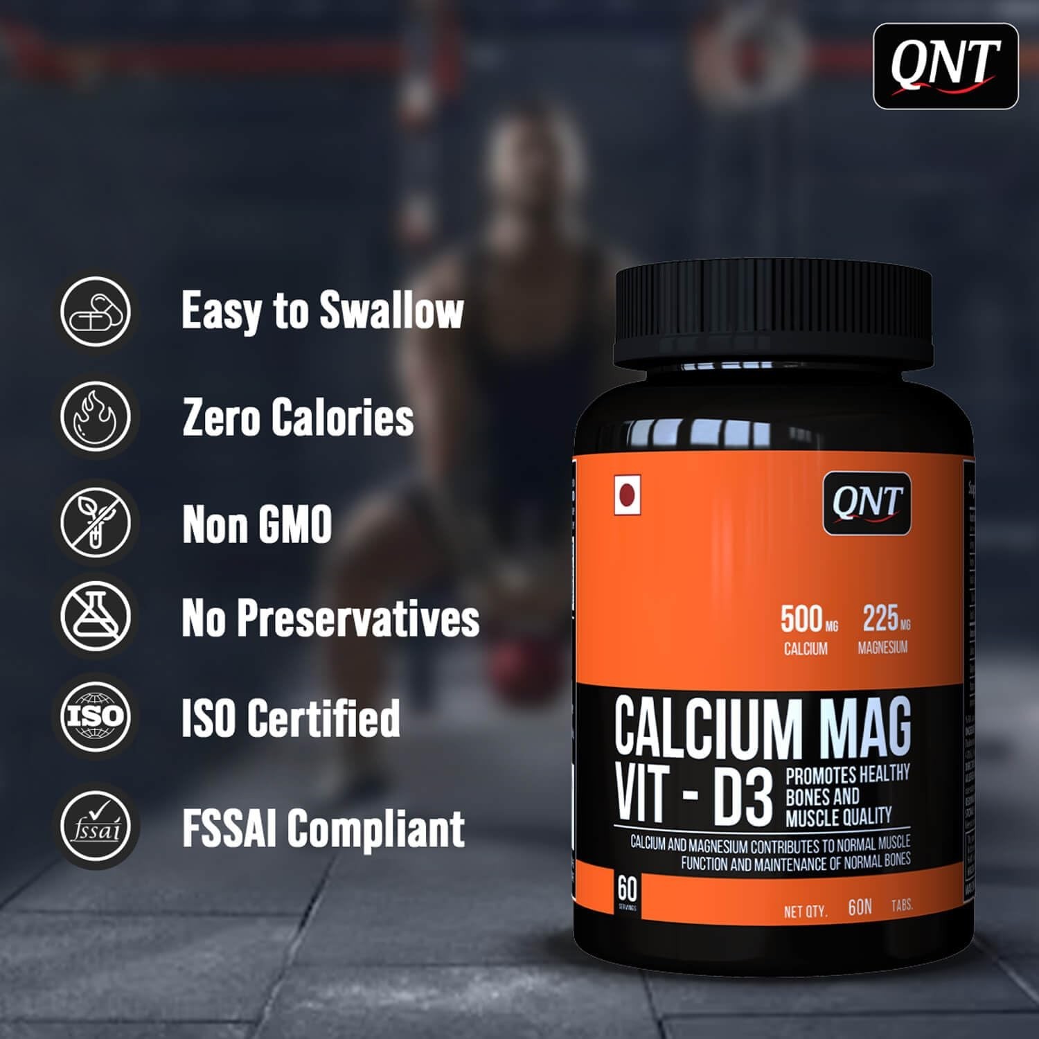 3 Pack Q.NT Calcium Magnesium D3 180 Tablets Bone Support