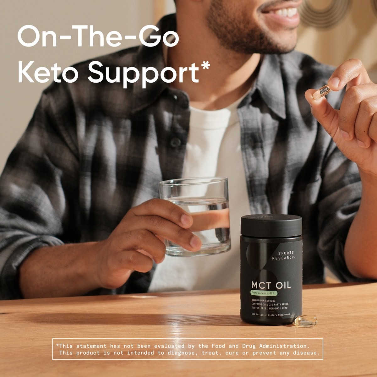 SR Keto MCT Oil – Fuel for Brain & Body – from Non-GMO Coconuts (120 Softgels)