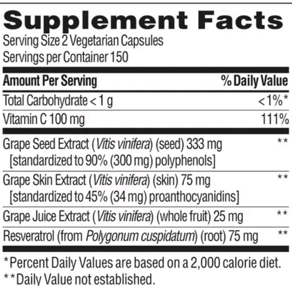 Trunature Grape Seed & Resveratrol, 300 Capsules Exp: 05/26