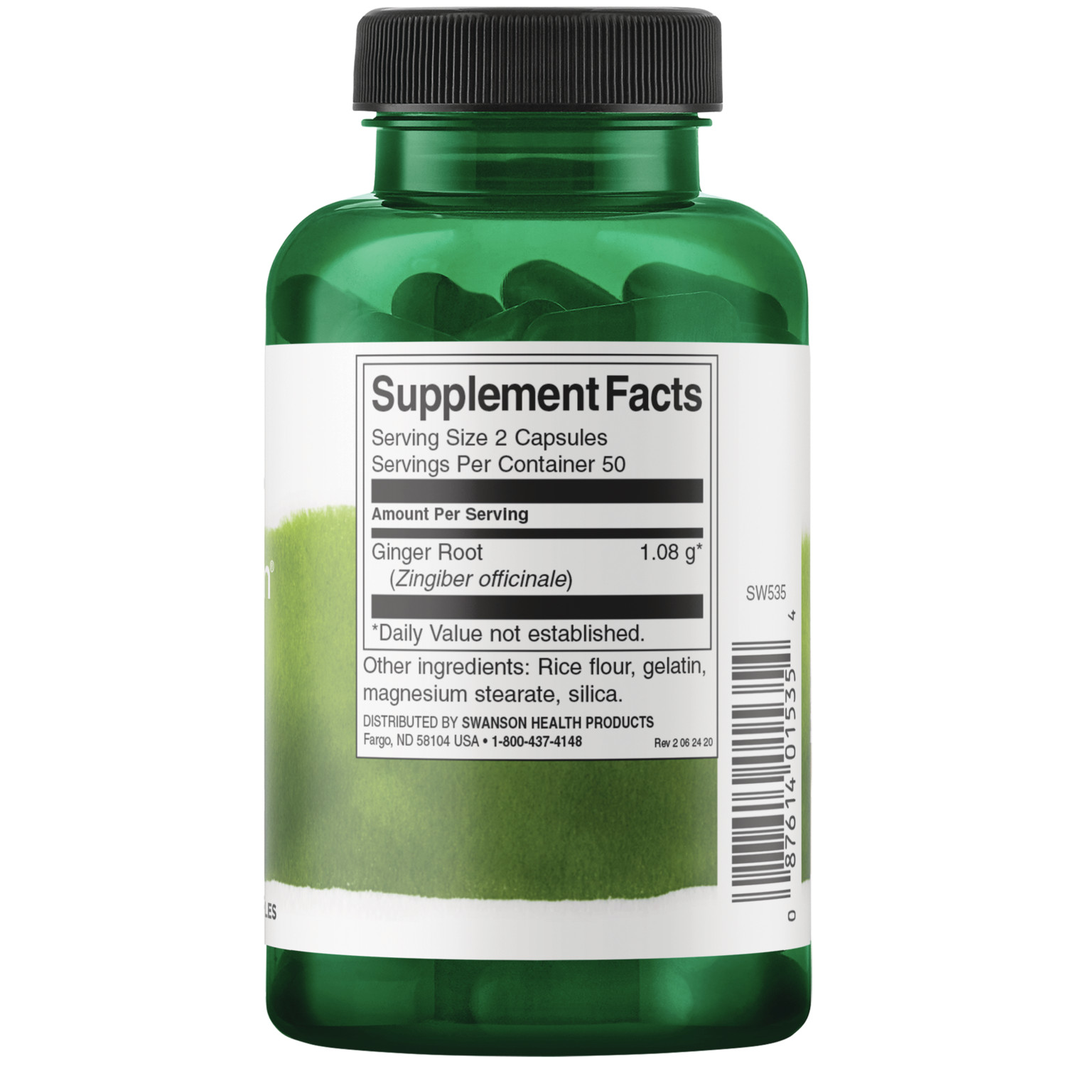 Swanson Ginger Root 540 mg 100 Capsules