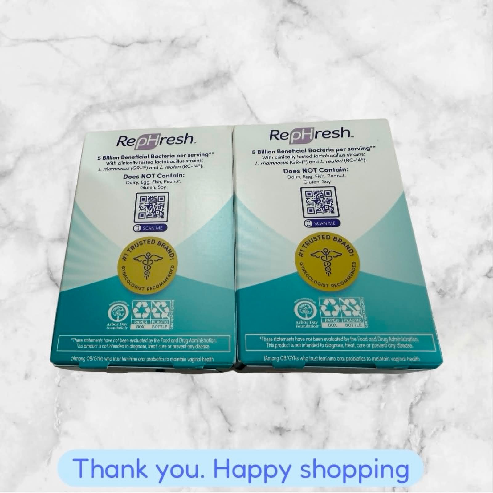 LOT OF 2 Rephresh Pro B Probiotic Feminine Supplement 30 Capsules Each NEW SHIP